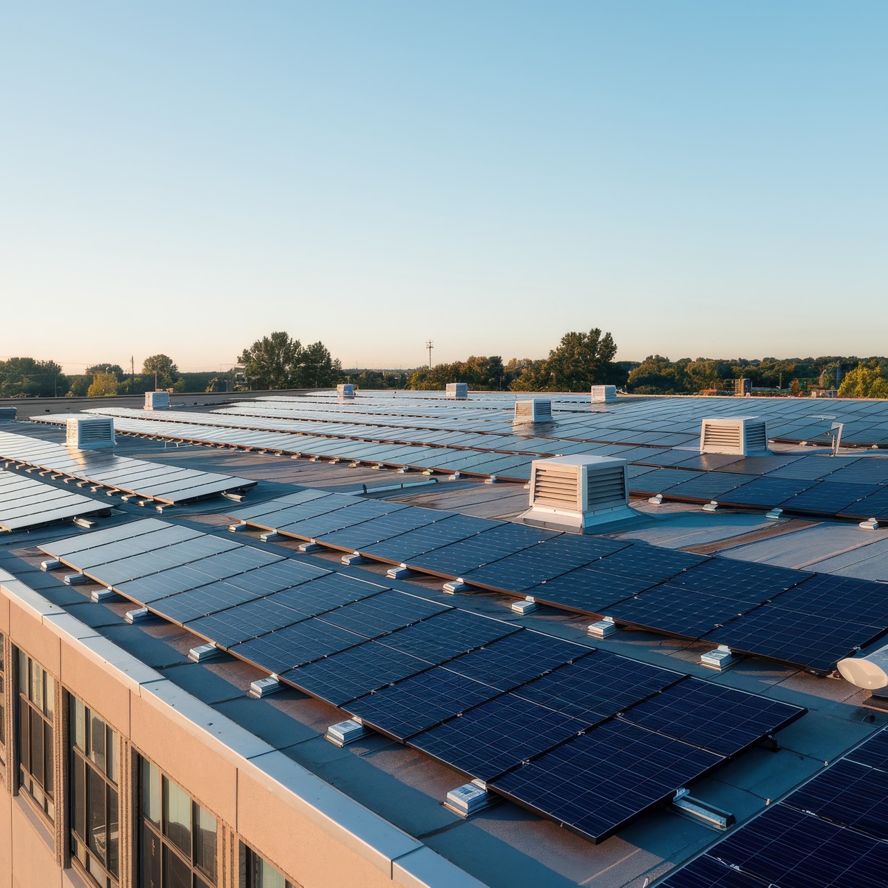 Rooftop with solar panels